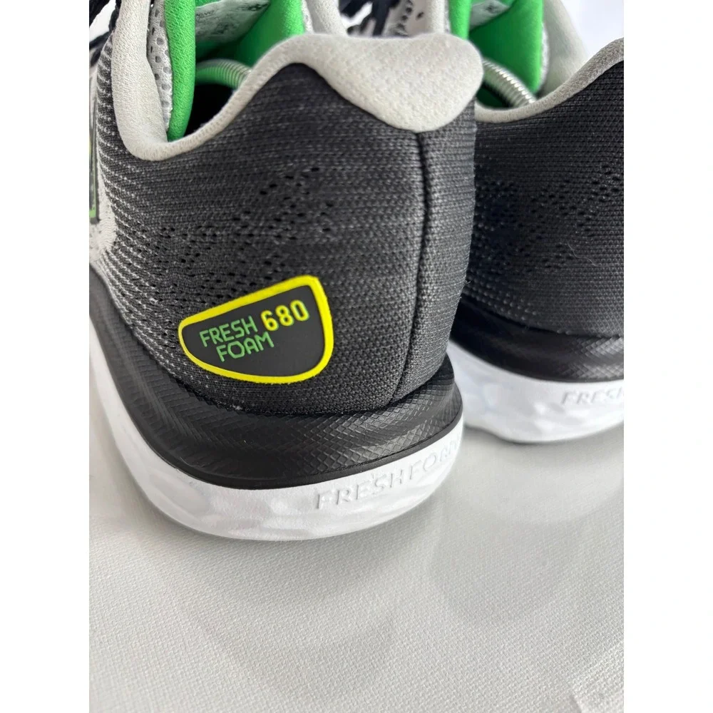 New Balance Fresh Foam 680v7 Grey Black Green Running Shoes M680NG7 Mens 8.5